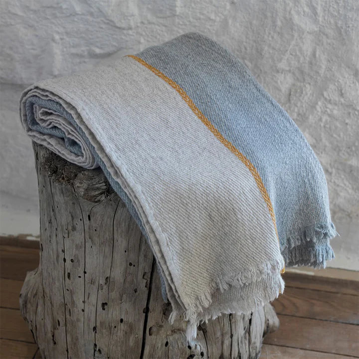 NURALIFE | Wool Blend Throw - Natural & Grey