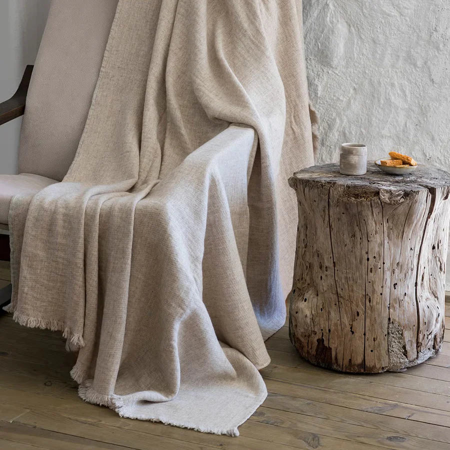 NURALIFE | Wool Blend Throw - Natural
